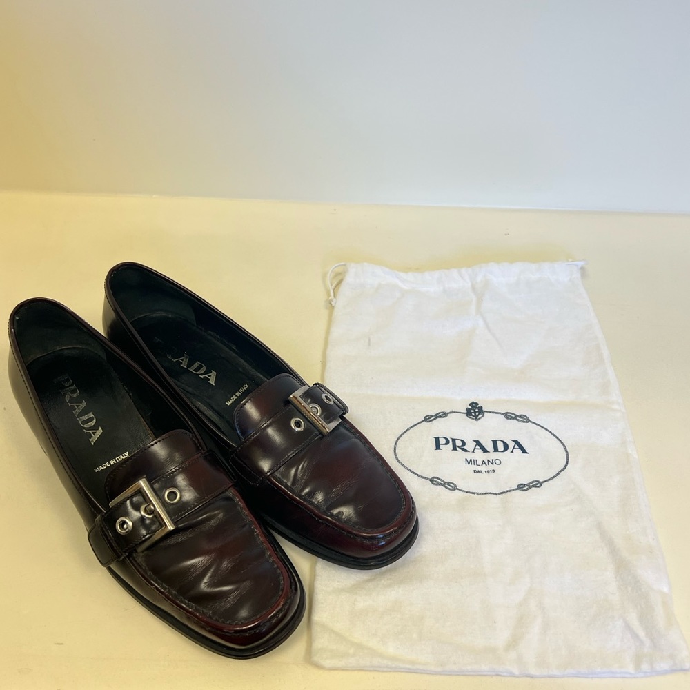 Vintage Prada leather loafers